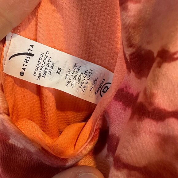 New without tag Athleta Womens Orange Tie Dye Sports Bra Size XS - Picture 4 of 4
